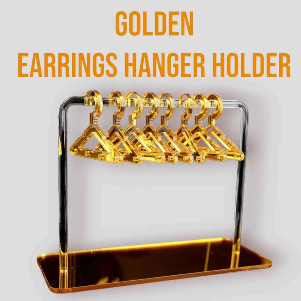 - New Acrylic Creative Earring Display Stand - Golden